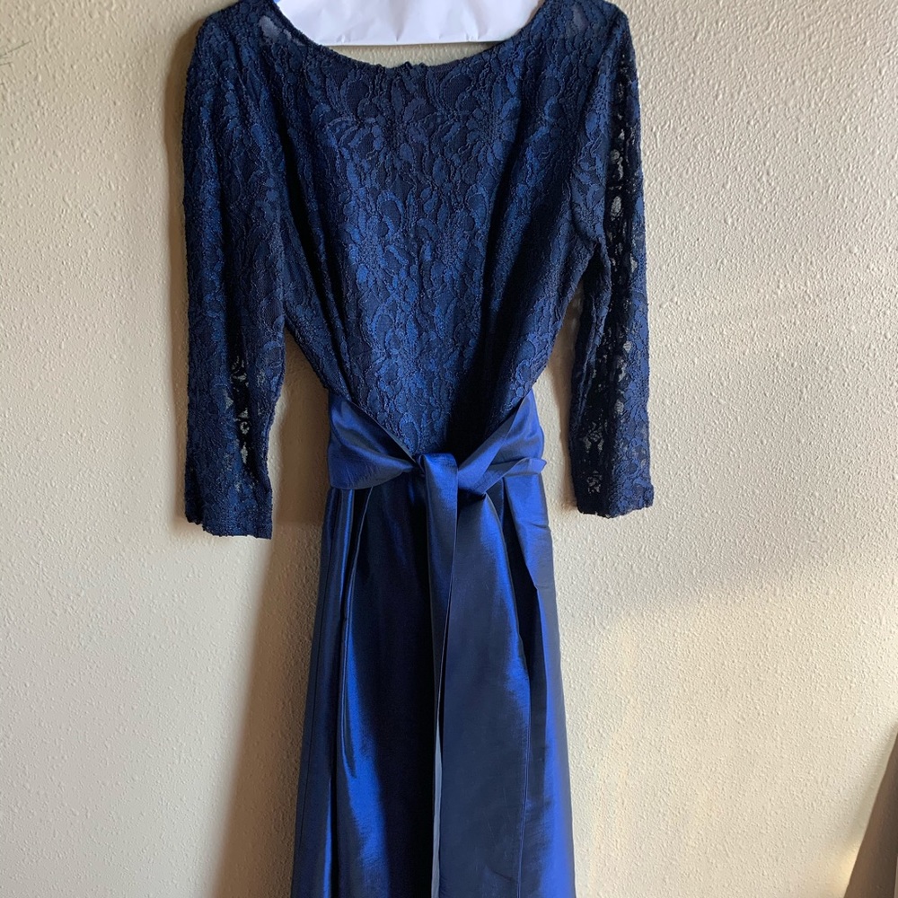 Floor length formal dress size 14 navy